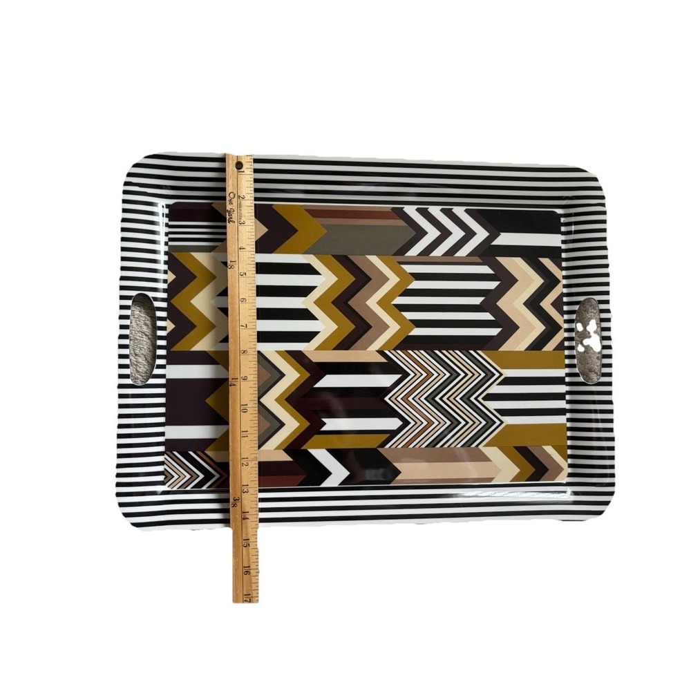 Missoni Target Zig Zag Chevron Serving Tray Large 20" Brown Black Designer Party - Picture 7 of 9